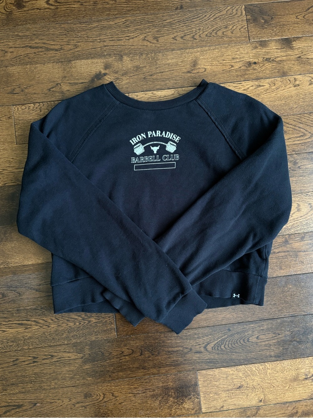 Under Armour Project Rock Black Crewneck Fleece Sweatshirt Size Small